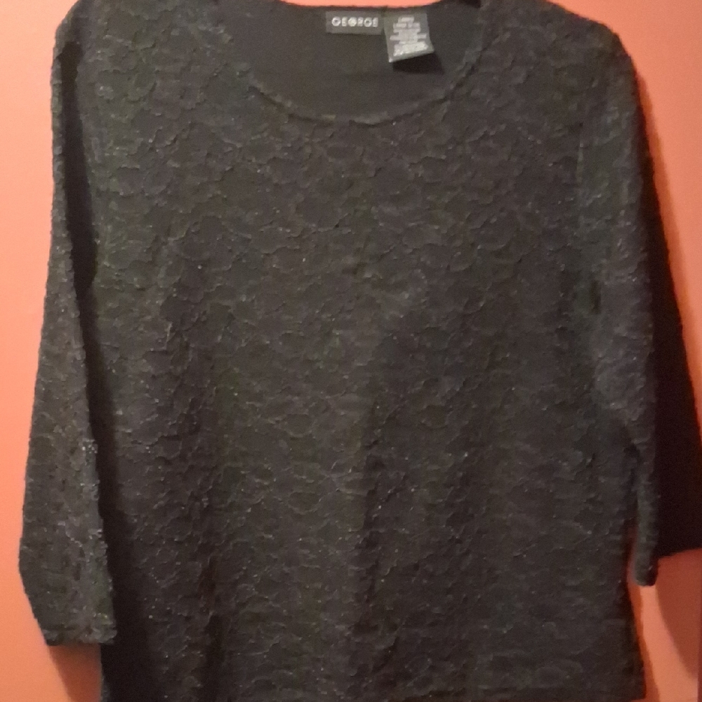 George Women's Black Textured Blouse